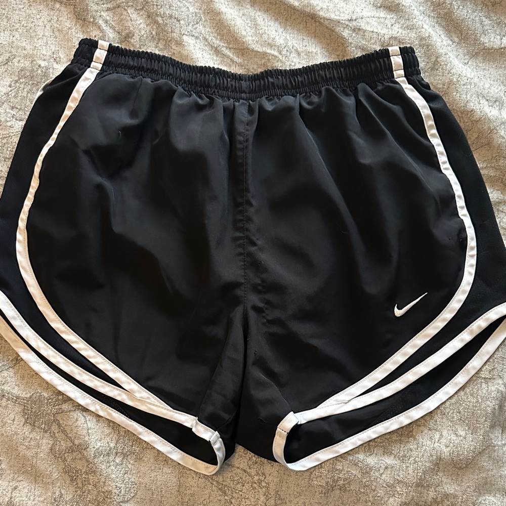 Nike Women's Black and White Athletic Shorts